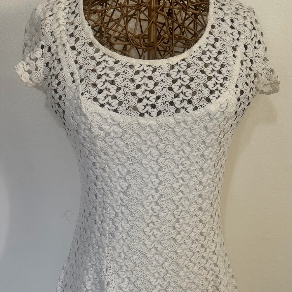 Speechless White Crochet Mini Dress